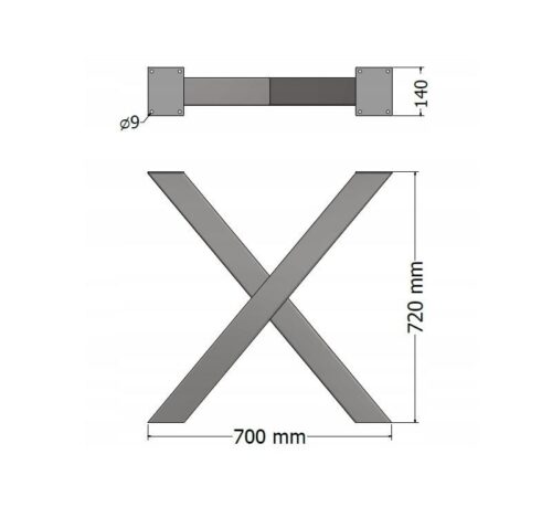 X BEINE TISCHBEINE TISCHGESTELL 72cm X 70cm
