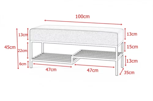 SITZBANK POLSTERBANK INDUSTRIALLE DESIGN LOFT 100 CM