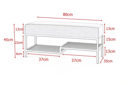 SITZBANK POLSTERBANK  INDUSTRIALLE DESIGN  LOFT 80 CM