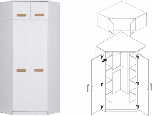 Eckkleiderschrank Grant Eckschrank mit Schrankerweiterung 40 cm