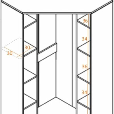 Design Möbel Kleiderschrank Grant Schrank Zwei Regale
