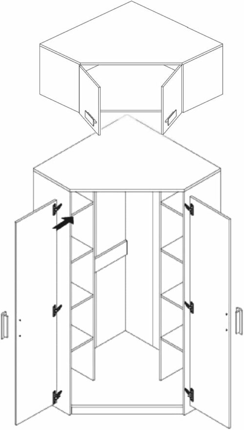 Design Möbel Kleiderschrank Grant Schrank Zwei Regale