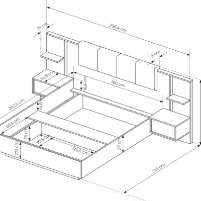 Design Möbel DAST 3-teiliges Schlafzimmerset