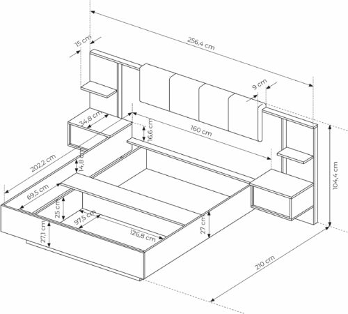 Design Möbel DAST 3-teiliges Schlafzimmerset
