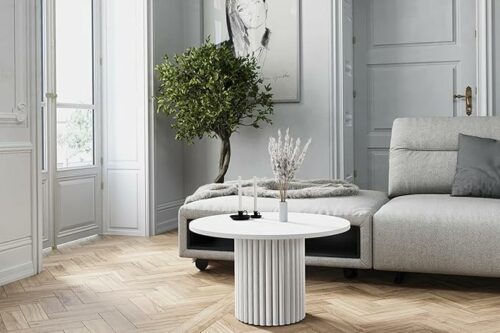 LOMELO – Runder Couchtisch im modernen Design (67x67x42 cm)