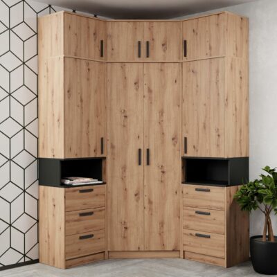 Design Möbel Kleiderschrank Grant Schrank Zwei Regale