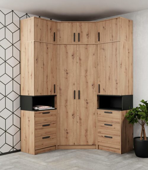 Design Möbel Kleiderschrank Grant Schrank Zwei Regale