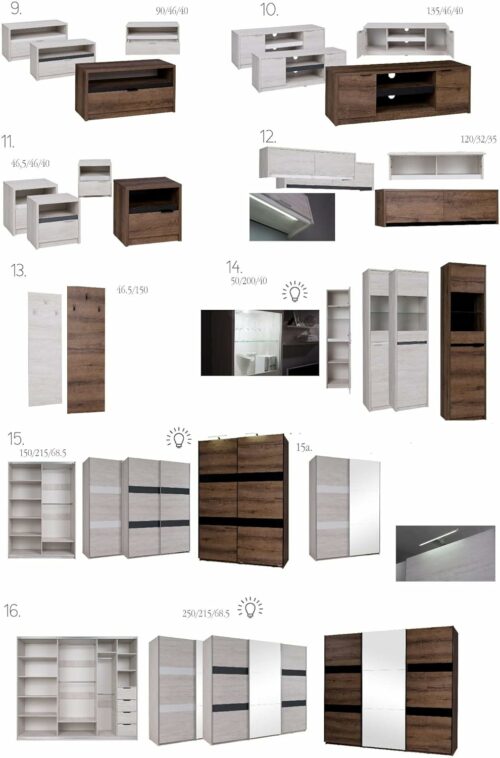 Design Möbel Garderoben Set Wandgarderobe