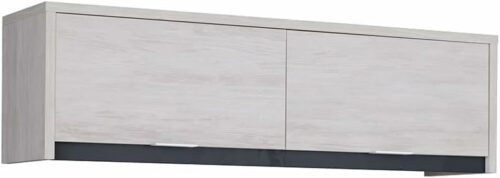 Schlafzimmer Möbel Dustin Eiche Weiß und Graphit glänzend