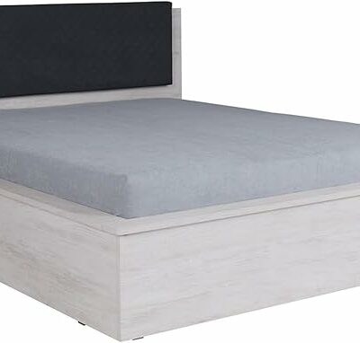 Schlafzimmer Möbel Dustin Eiche Weiß und Graphit glänzend