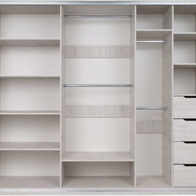 Schlafzimmer Möbel Dustin Eiche Weiß und Graphit glänzend