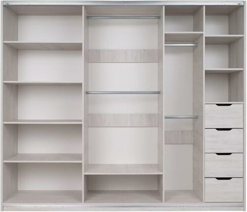 Schlafzimmer Möbel Dustin Eiche Weiß und Graphit glänzend