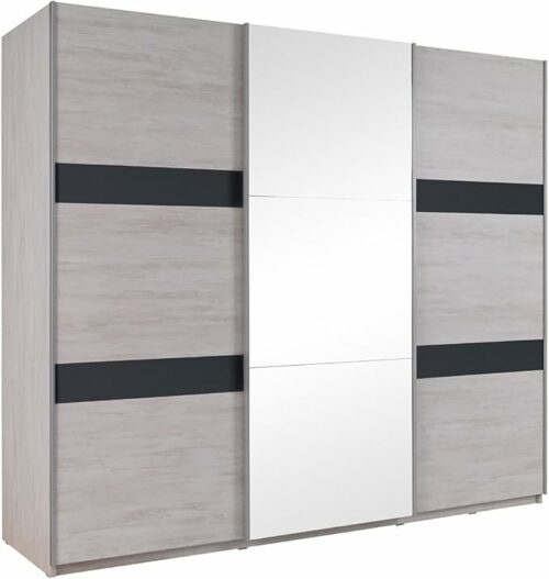 Schlafzimmer Möbel Dustin Eiche Weiß und Graphit glänzend