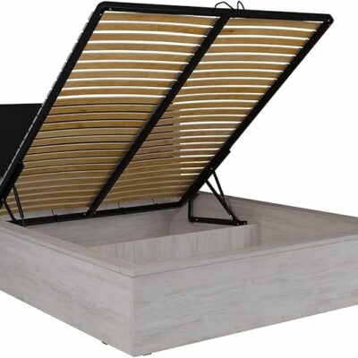 Schlafzimmer Möbel Dustin Eiche Weiß und Graphit glänzend