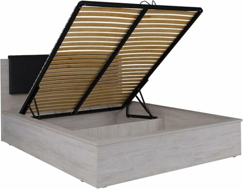 Schlafzimmer Möbel Dustin Eiche Weiß und Graphit glänzend