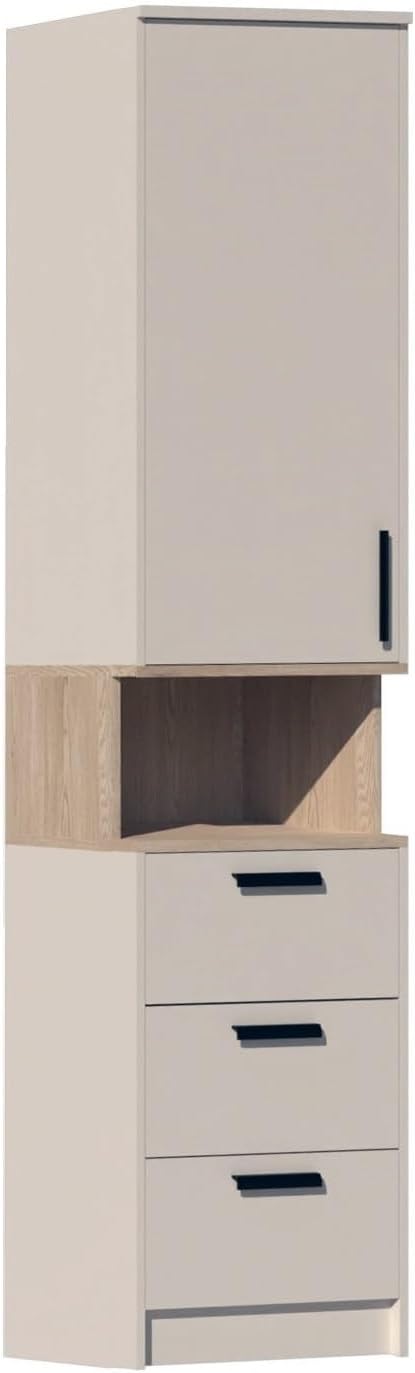Gustavo Kleiderschrank Zwei Regale Holz Abschließbarer Schrank Soft-Close-Scharnieren PVC-Kanten Schlafzimmer Begehbarer Caschmere