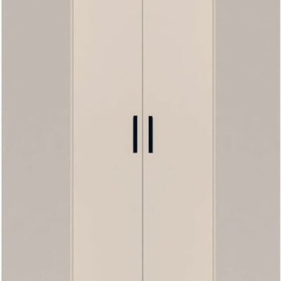 Gustavo Kleiderschrank Zwei Regale Holz Abschließbarer Schrank Soft-Close-Scharnieren PVC-Kanten Schlafzimmer Begehbarer Caschmere