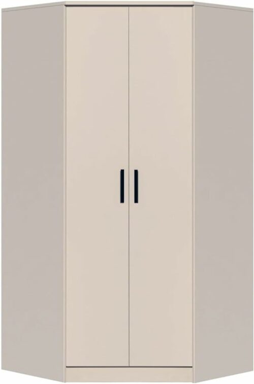 Gustavo Kleiderschrank Zwei Regale Holz Abschließbarer Schrank Soft-Close-Scharnieren PVC-Kanten Schlafzimmer Begehbarer Caschmere