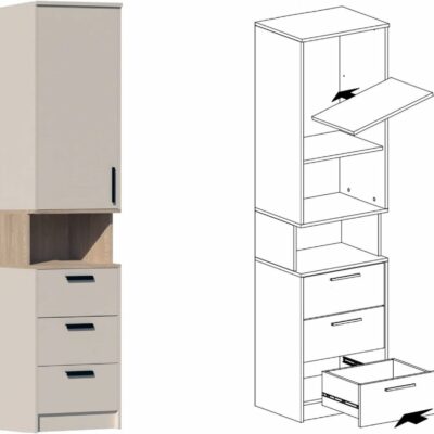 Eckkleiderschrank Set Gustavo Eckschrank mit 2 Regale