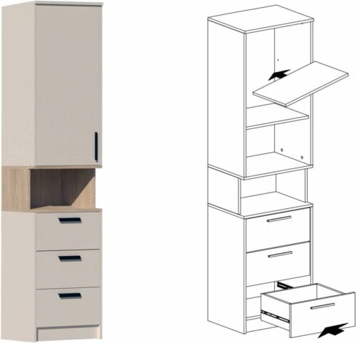 Eckkleiderschrank Set Gustavo Eckschrank mit 2 Regale