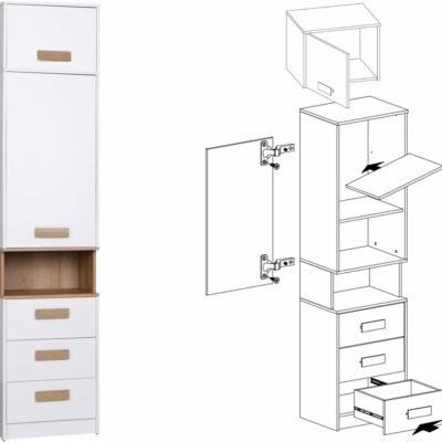 Gustavo 10 Set Schreibtisch mit großem Kleiderschrank