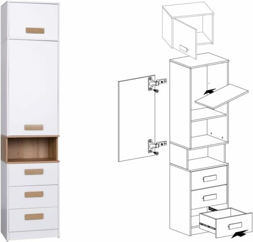Gustavo 10 Set Schreibtisch mit großem Kleiderschrank