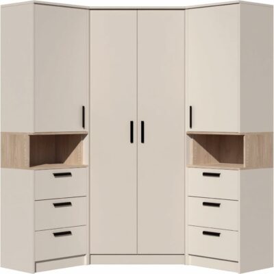 Eckkleiderschrank Set Gustavo Eckschrank mit 2 Regale