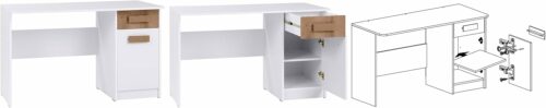 Eckkleiderschrank Set Gustavo 16 Eckschrank mit Schreibtisch