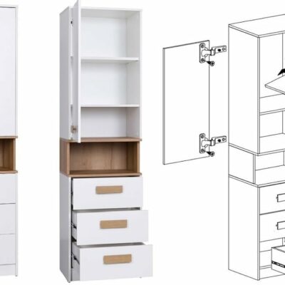 Eckkleiderschrank Set Gustavo 12 mit Schrankerweiterung 40 cm