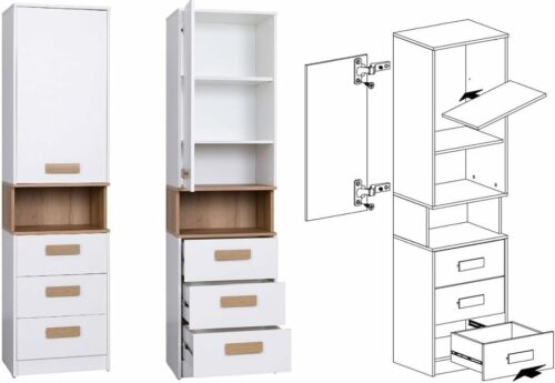 Eckkleiderschrank Set Gustavo 12 mit Schrankerweiterung 40 cm