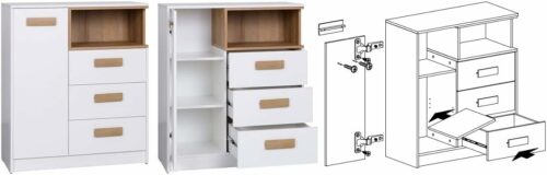 Gustavo 10 Set Schreibtisch mit großem Kleiderschrank