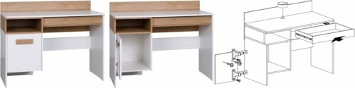 Gustavo 10 Set Schreibtisch mit großem Kleiderschrank