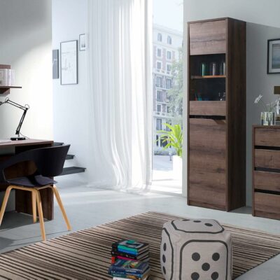 Büromöbel-Set Kommode mit Schubladen Bücherregal Schreibtisch Hängendes Regal