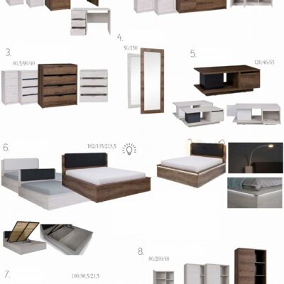 Büromöbel-Set Kommode mit Schubladen Bücherregal Schreibtisch Hängendes Regal