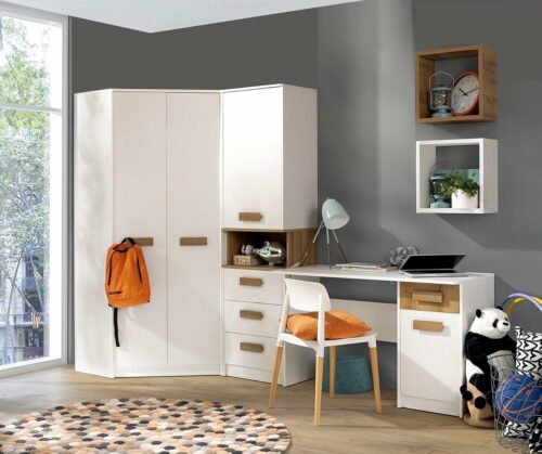 Eckkleiderschrank Set Gustavo 16 Eckschrank mit Schreibtisch