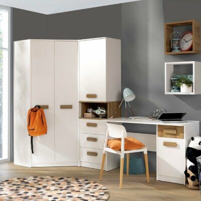 Eckkleiderschrank Set Gustavo 12 mit Schrankerweiterung 40 cm