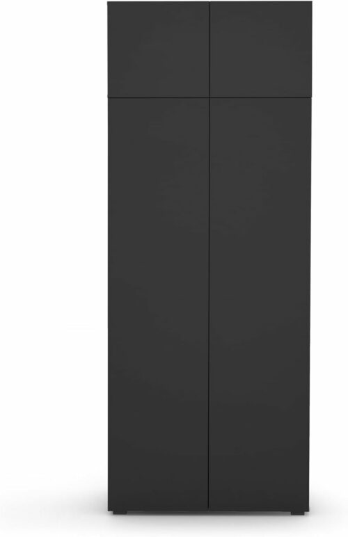 41oGlGvqgHL._AC_SL1500_ Kleiderschrank Olek 100 cm mit Aufsatz | 245 cm Höhe | 4 Türen | Push-to-Open | Moderner Garderobenschrank