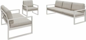 Gartenmöbel Set Solar Lounge Sofa Sessel Tisch Metall C-PB07