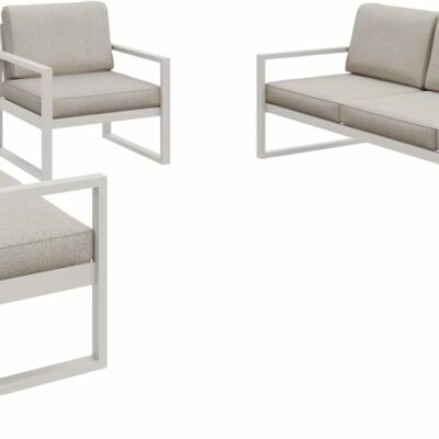 Gartenmöbel Set Solar Lounge Sofa Sessel Tisch Metall C-PD02
