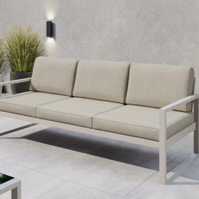 Gartenmöbel Set Solar Lounge Sofa Sessel Tisch Metall C-PD02