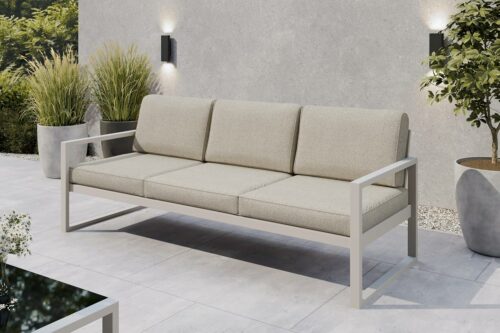 Gartenmöbel Set Solar Lounge Sofa Sessel Tisch Metall C-PD02