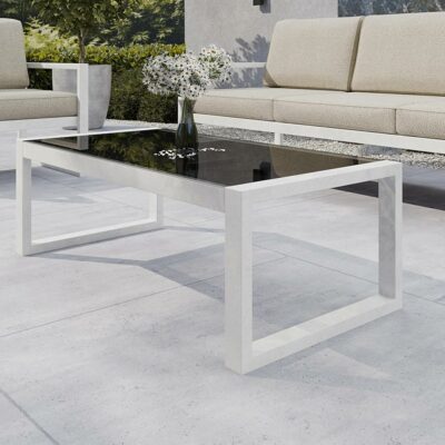 Gartenmöbel Set Solar Lounge Sofa Sessel Tisch Metall W-PB08