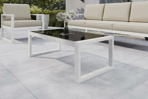Gartenmöbel Set Solar Lounge Sofa Sessel Tisch Metall W-PB08