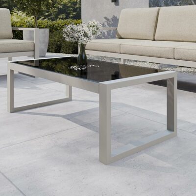 Gartenmöbel Set Solar Lounge Sofa Sessel Tisch Metall C-PD02