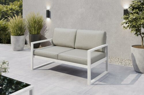 Gartenmöbel Set Solar Lounge Sofa Sessel Tisch Metall W-PB08