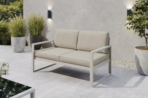 Gartenmöbel Set Solar Lounge Sofa Sessel Tisch Metall C-PD02