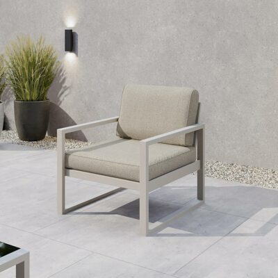 Gartenmöbel Set Solar Lounge Sofa Sessel Tisch Metall C-PD02