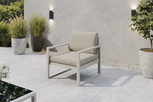 Gartenmöbel Set Solar Lounge Sofa Sessel Tisch Metall C-PD02