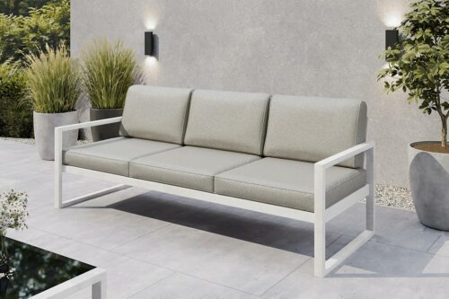 Gartenmöbel Set Solar Lounge Sofa Sessel Tisch Metall W-PB08
