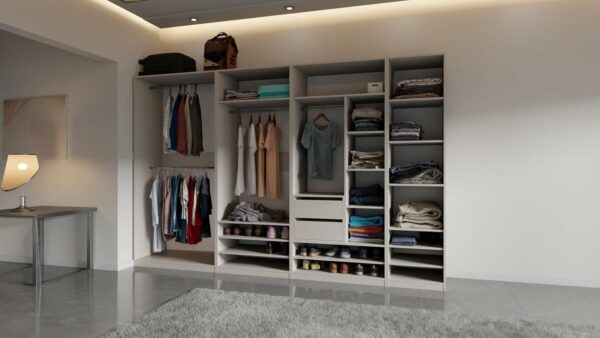 719WYk1QECL._AC_SL1500_ Kleiderschrank 320 cm TRES B - großes offenes Schranksystem ohne Türen mit Schubladen & Kleiderstangen Cashmere